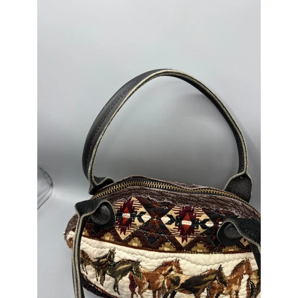 The Glad Rag Co Custom Horse Tapestry Purse Western Handbag Leather Concho